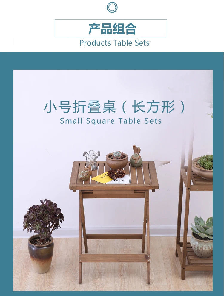Solid Wood Folding Tea Table Minimalist Design for Home Or Outdoor Use with Smooth Rounded Corners And Premium Hardware