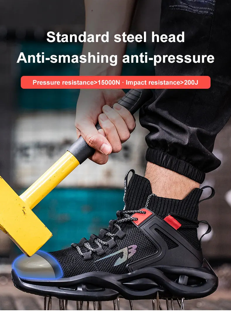 2025 New Safety Shoes Men Boots High Top Work Sneakers Steel Toe Cap Anti-smash Puncture-Proof work Boots Indestructible Shoes