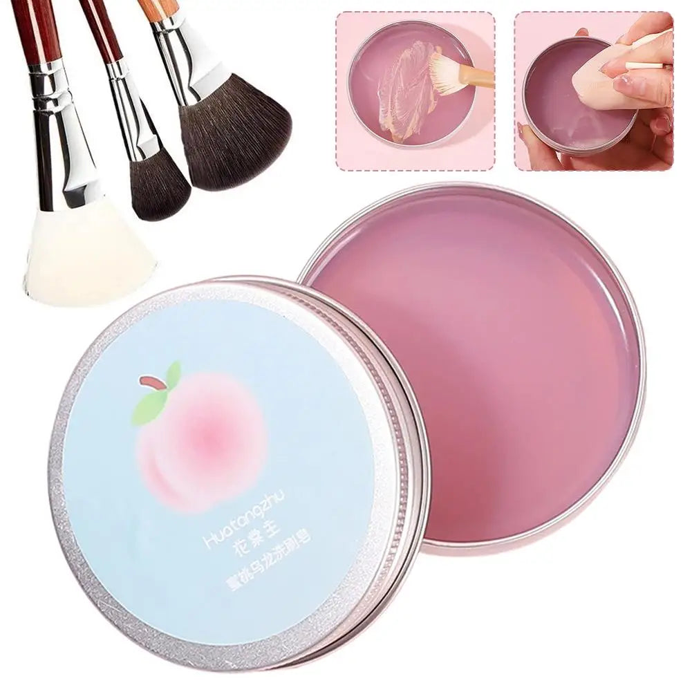 Makeup Brush Cleaner Soap /Silicone Mat, Deeply Cleans Cosmetic Color Removal for Synthetic & Natural Makeup Brushes & Sponges