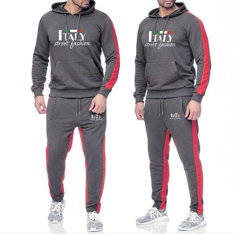 Jogging Men Two Piece Hot Sale High Quality Men's Tracksuit Outdoors Sports Set Men Hoodie Fashion Comfortable Casual Simplicity
