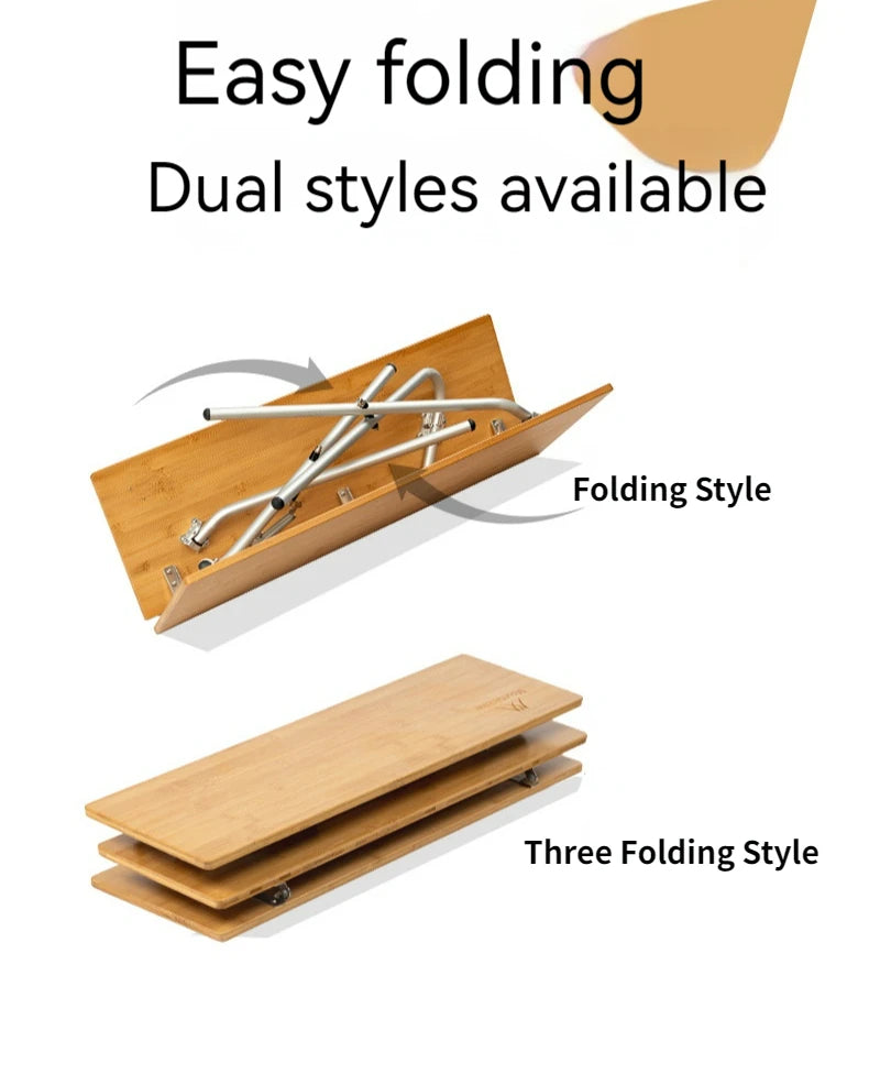 MOUNTAINHIKER Outdoor Camping Bamboo 2/3 Folding Table Portable Fast Storage Folding Desk Outdoor Dining Table Picnic BBQ Table