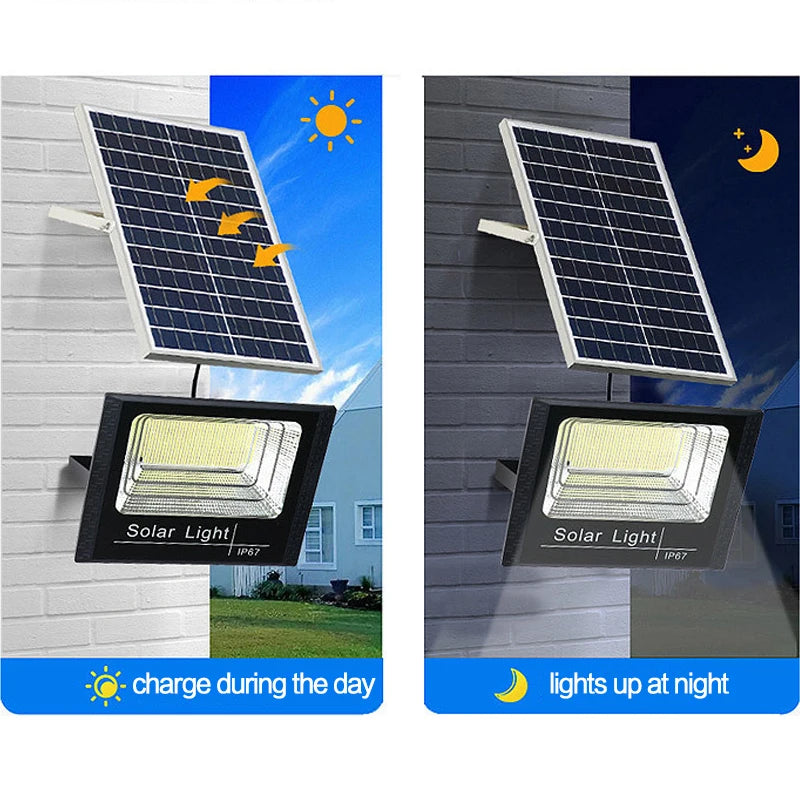 Solar Flood Lights LED Solar Powered Spotlight 50w 100w 200w 300w 500w Outdoor Waterproof Reflector Solar With Remote Control