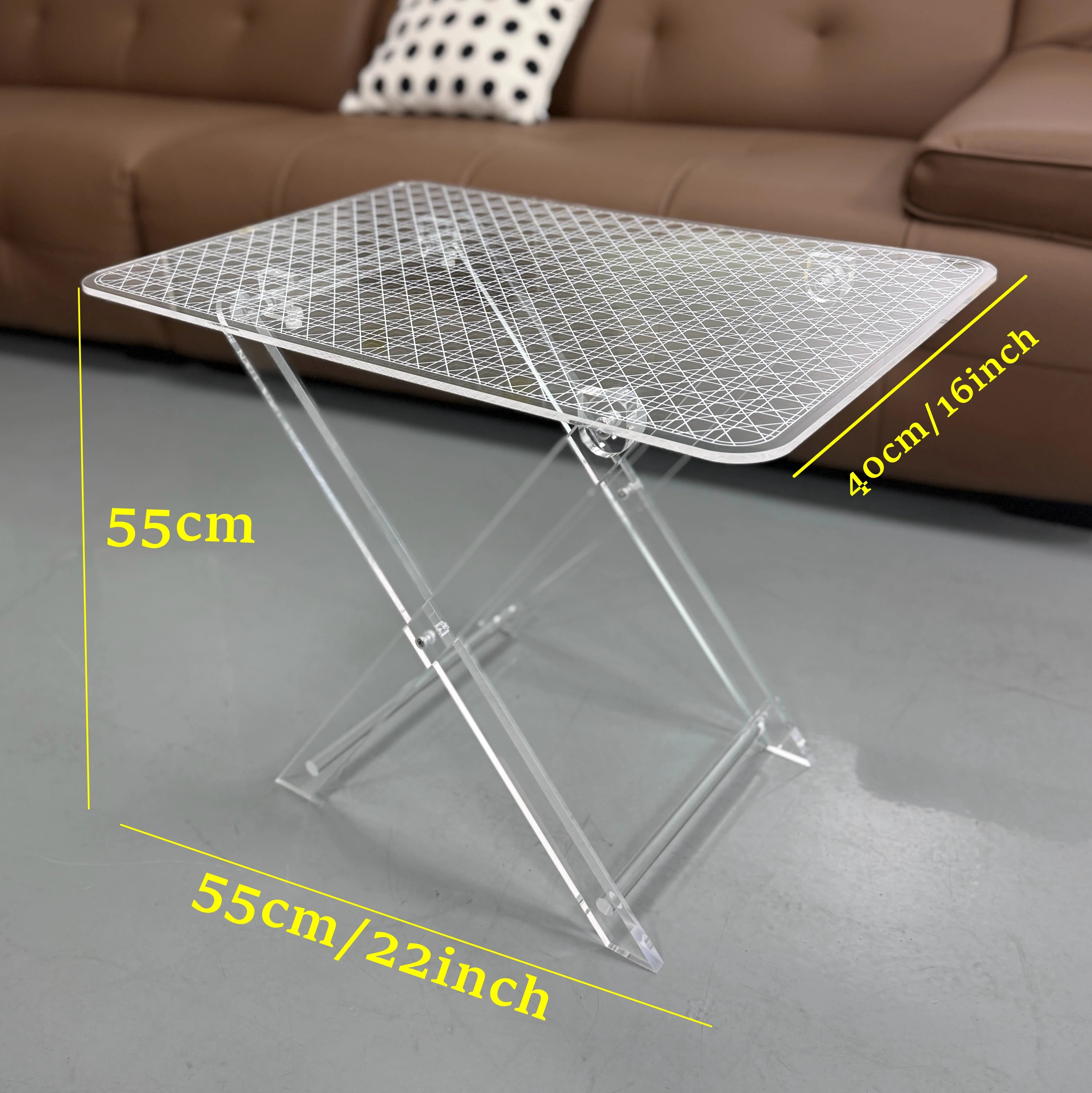 1pc Acrylic Folding Lightweight Table  Foldable Small Coffee Table Tatami Window Low Table Balcony Table Collapsible  Mini Desk