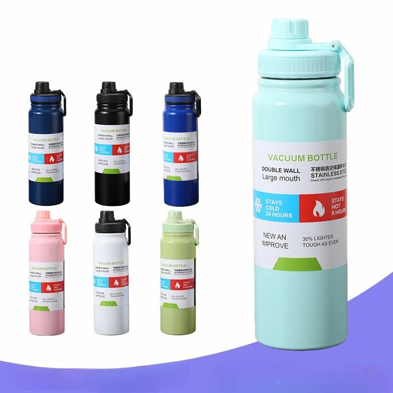 600/800/1000ML Thermos Bottle Stainless Steel Car Thermal Cup Keeps Cold and Heat Thermal Mug Sports Insulated Cup Vacuum Flask