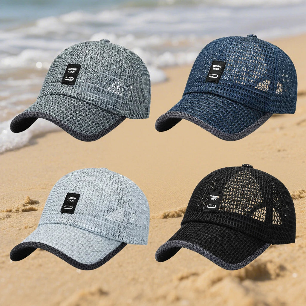 Summer Men's Hats Summer Hat Men's Sun Hat Outdoor Quick-drying Mesh Cap Breathable Duck Tongue Cap Large Brim Baseball Cap