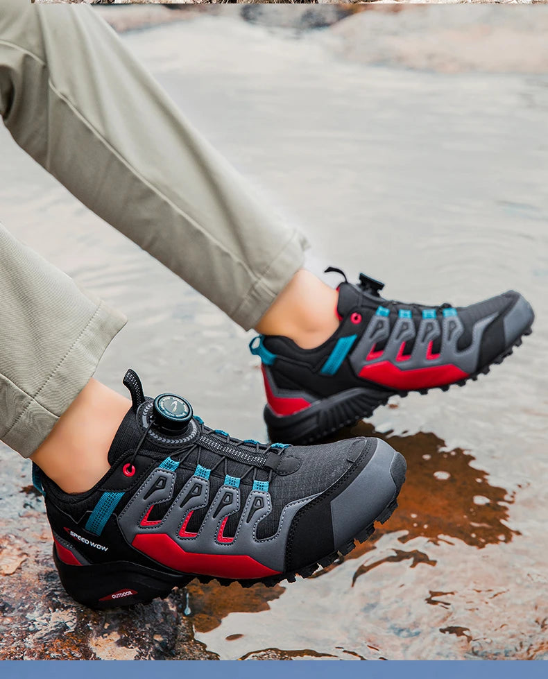 Men's Hiking Shoes Suede Leather Outdoor Shoes Wear-resistant Men Trekking Walking Hunting Tactical Sneakers
