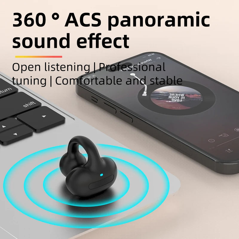 Bluetooth earphones, single ear clip on design, comfortable to wear, small and convenient in terms of bone conduction