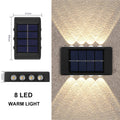 Solar Up Down Double Headed High Brightness Wall Light Outdoor Waterproof Garden Fence Door Sign Decorative Wall Washer Lighting