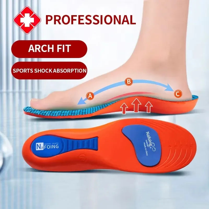 Orthopedic Insoles Feet Sport Shock-absorbing Insole Shoes Arch Support Plantar Fasciitis Templates Pads Men Women Sole Insoles