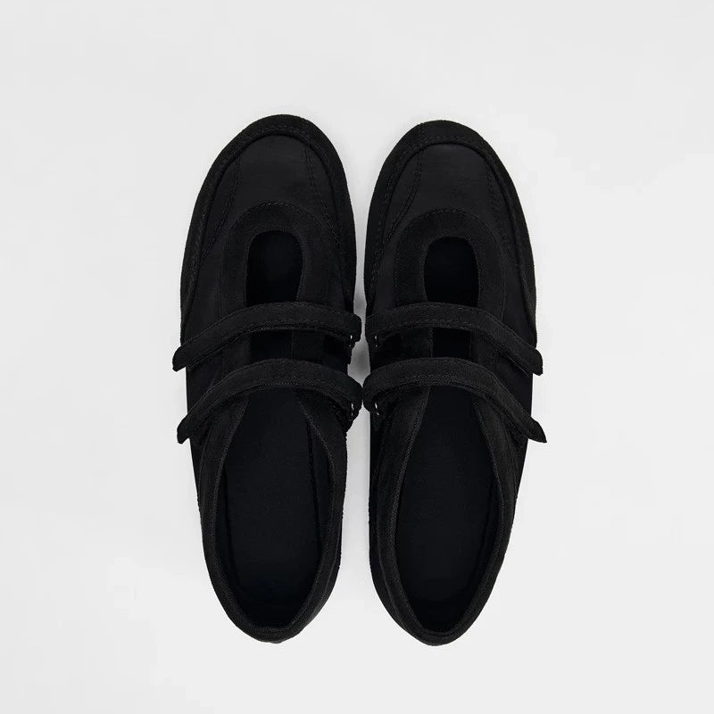 Low Top Shoes Four Seasons New Round Head Shallow Mouth Splicing Soft Sole Anti-slip Wear-resistant Flat Sports Shoes