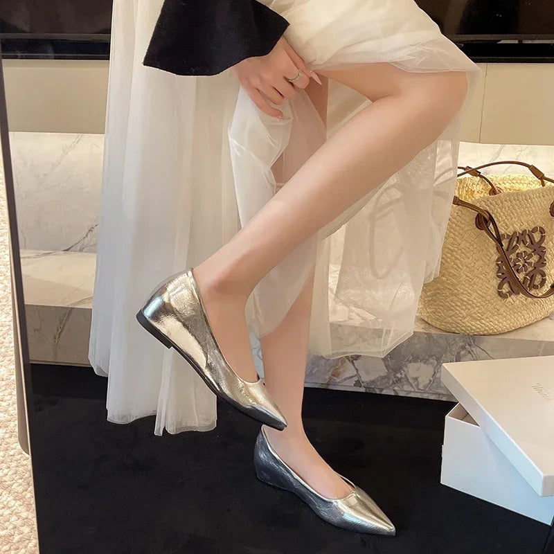 Fashionable low-heeled high-heel women's shoes, high heels, spring/summer new style, pointed-toe office commuting single shoes