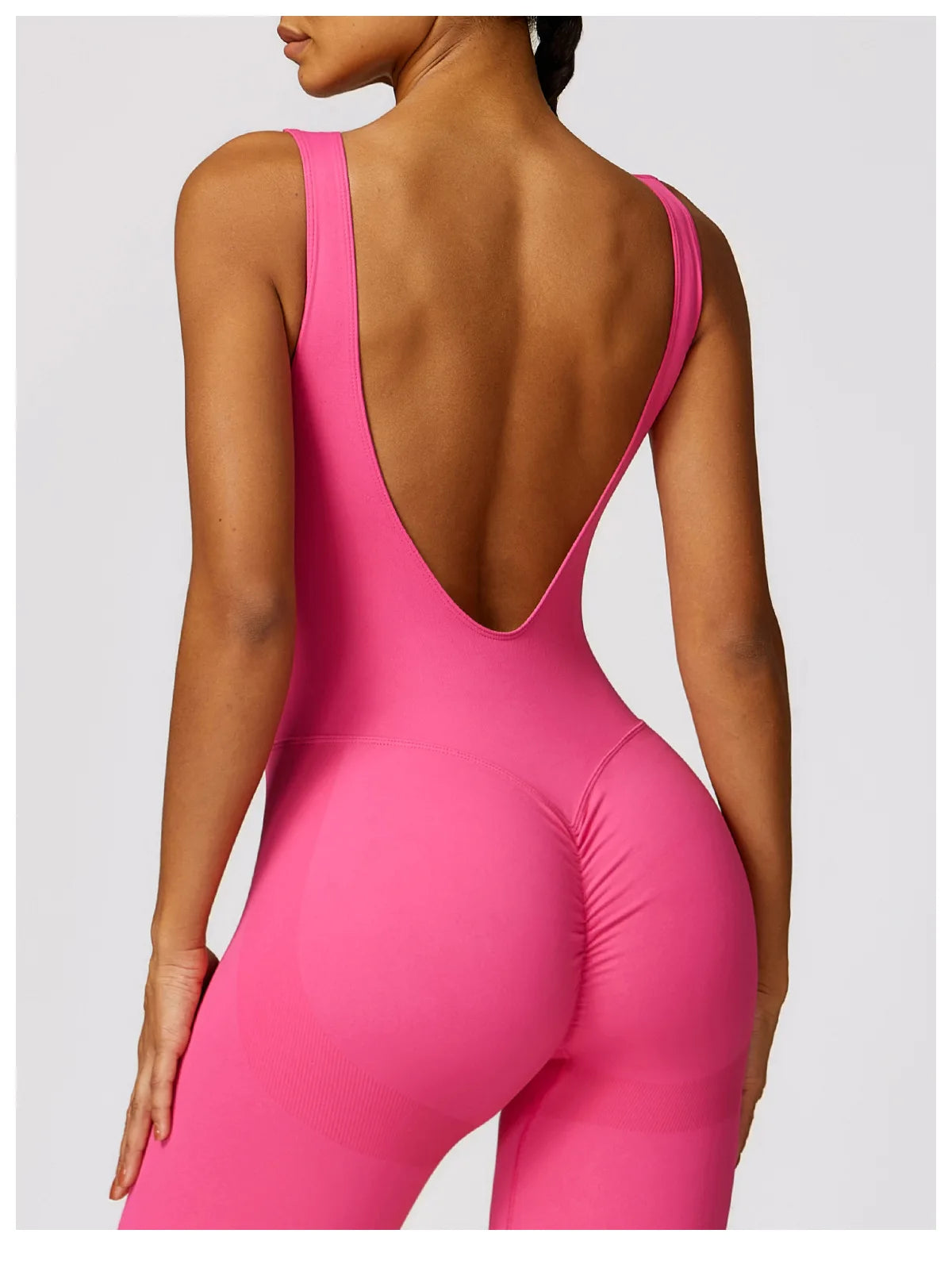 Backless Scrunch Sport Jumpsuits Raises Butt Women Sexy Monkeys One Piece Yoga Clothes Seamless Gym Fitness Dance Overalls Black
