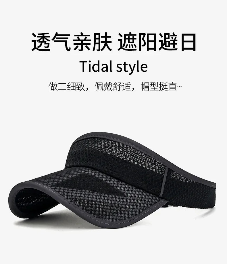 Summer Sports Sun Hats Women Hat Men's Cap New Adjustable Sun Visor Uv Protection Empty Top Tennis Running Sunscreen Mesh Brim