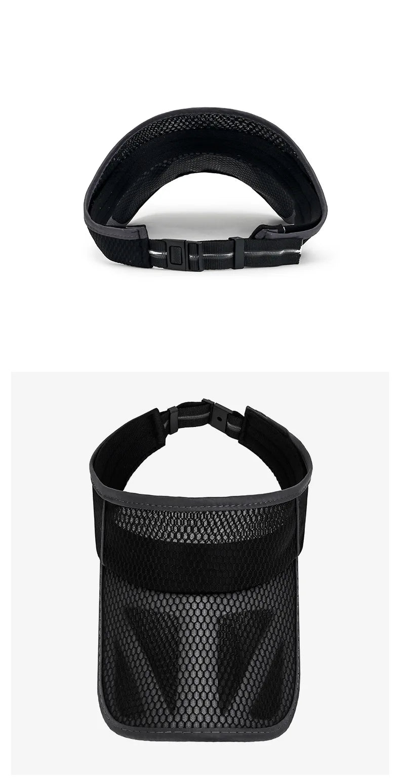 Summer Sports Sun Hats Women Hat Men's Cap Adjustable Sun Visor Uv Protection Empty Top Tennis Running Sunscreen Mesh Brim
