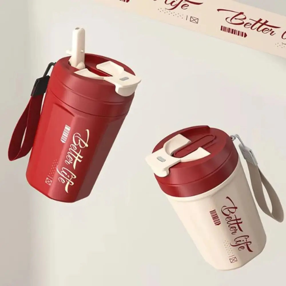 Stainless Steel Travel Thermal Cup 520ML Keeps Cold and Heat Coffee Vacuum Flask Portable Heat-resistant Coffee Thermos Mug