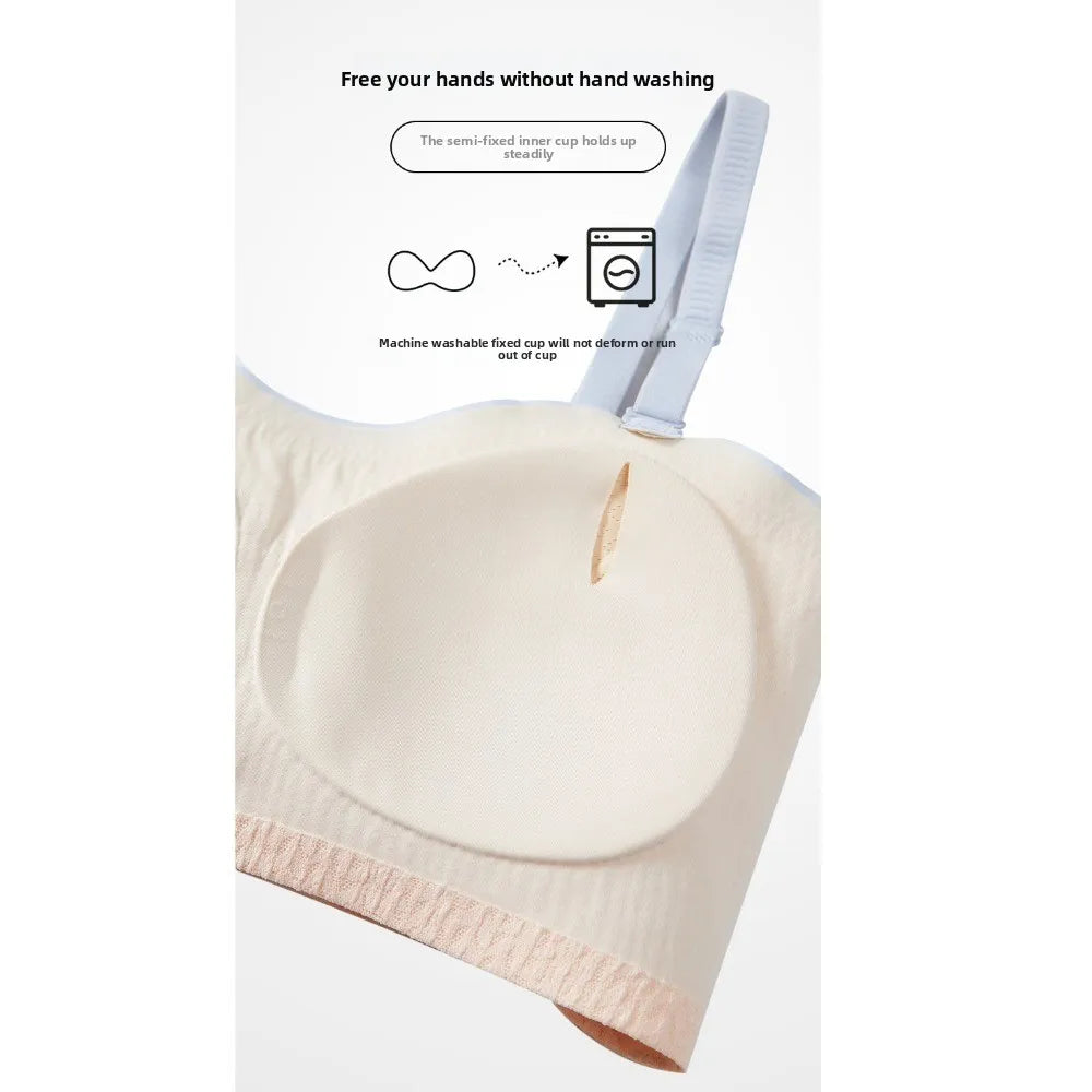 Lingerie Adjustable Wireless Bra Elastic Traceless Close-fitting Brassiere for Women Anti-sagging Shockproof Seamless Bras