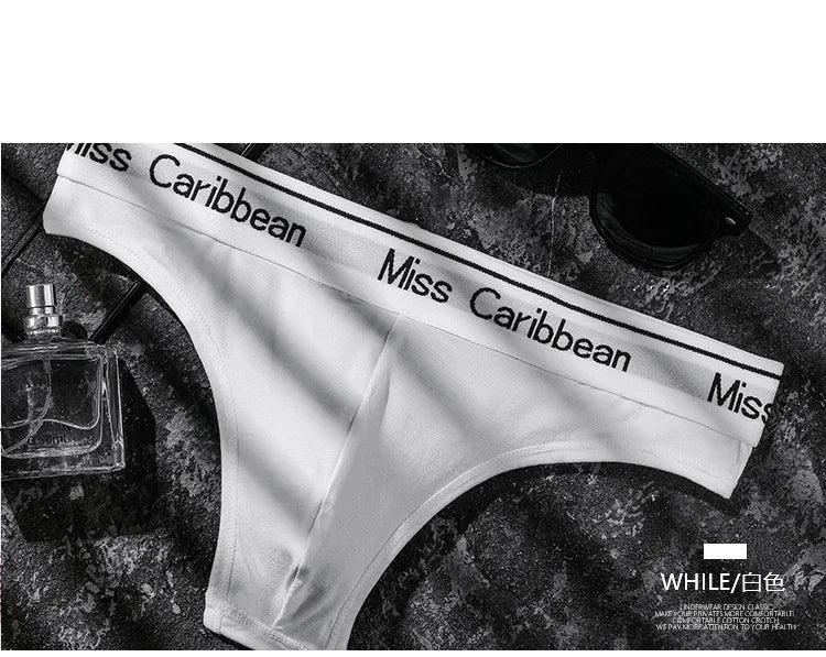 Lingerie sexy Men Underwear U Convex Sports Fitness Letter tanga hombre Cotton Low Waist strings Seamless Briefs Thong T Pants