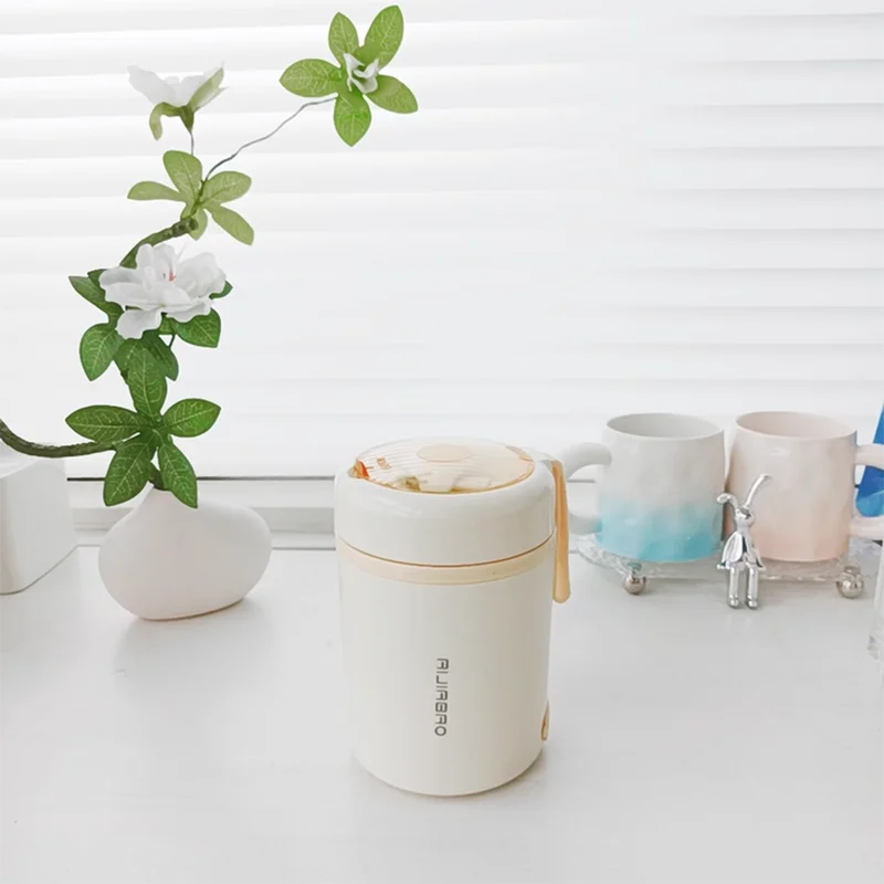 304 stainless steel thermos cup for office workers to take away portable mini thermal soup kettle rechargeable plug-in heating