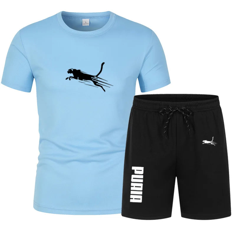 2026 Summer Sports Set Men's 2-piece Set Men's Leisure Sports Set Running, Training and Exercise