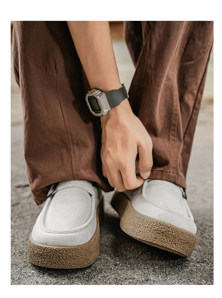 New autumn and winter men's shoes high-quality suede casual shoes British style thick soled board shoes fashionable slippers