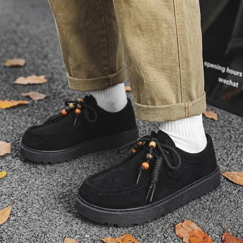 Men's Loafers and Slip-on Suede Leather Shoes Man Fashion 2026 Walking Sneakers Lightweight Driving Shoes Zapatillas De Hombre