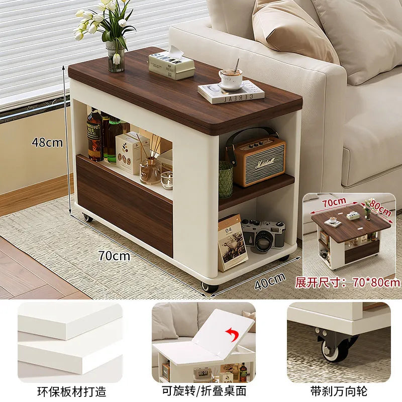 Folding Coffee Tables Multifunctional With Wheels Living Room Storage Side Tables Lounge Center Dining Table Hotel Furniture
