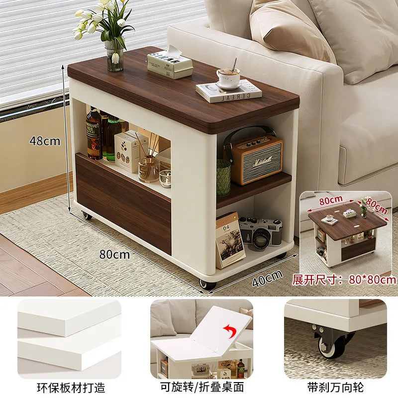 Folding Coffee Tables Multifunctional With Wheels Living Room Storage Side Tables Lounge Center Dining Table Hotel Furniture