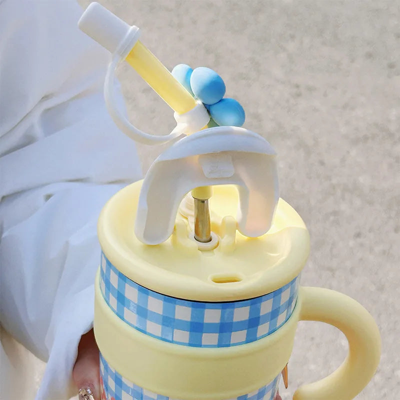 1200ml Vacuum Insulated Thermos 316 Ceramic Inner Insulated Cup Portable Thermal Mug Large Capacity Tumbler Coffee Mug Clod Hot