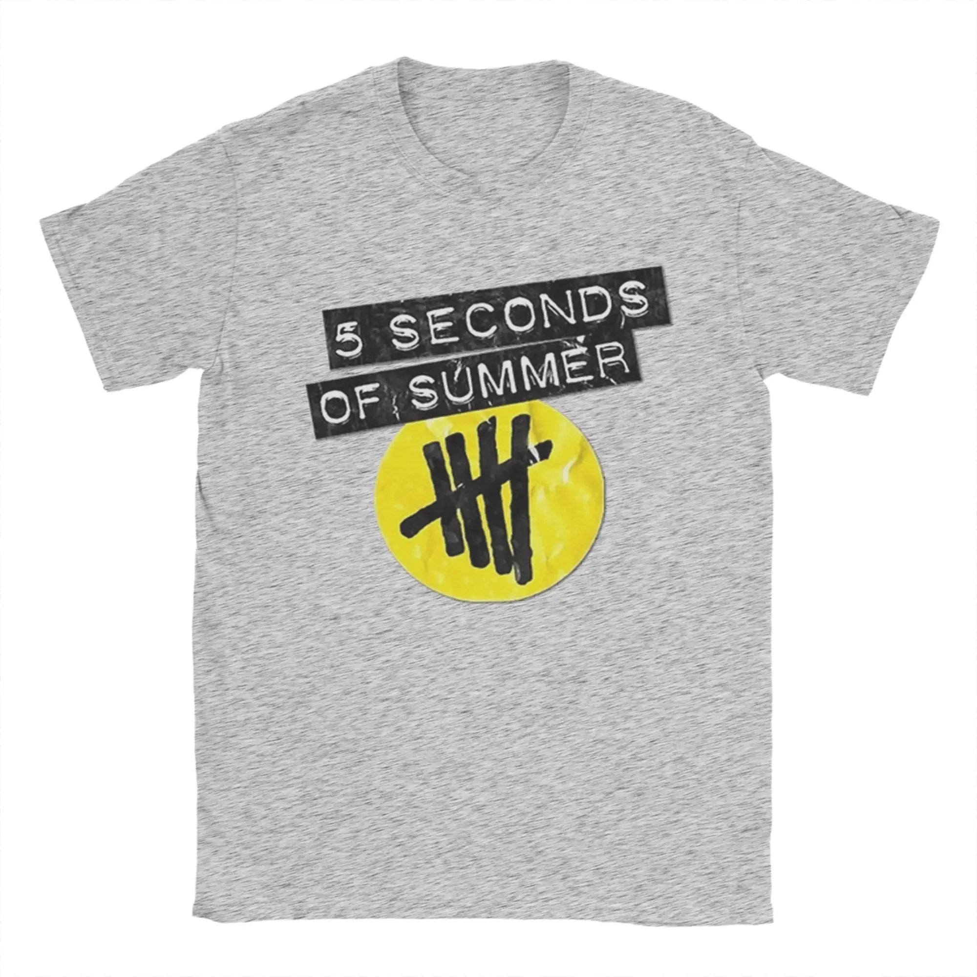 5 Seconds of Summer 5SOS Men's T Shirts  Fashion Tees Short Sleeve Crewneck T-Shirt Pure Cotton Gift Tops