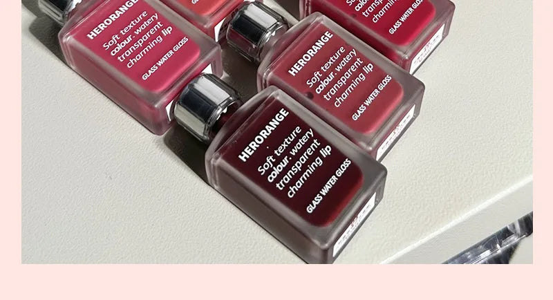 6 colors Light Glass-Like Lip Lacquer - Mirror Shine, Hydrating Formula; Smudge-Proof, Long-Wear, and Skin-Brightening