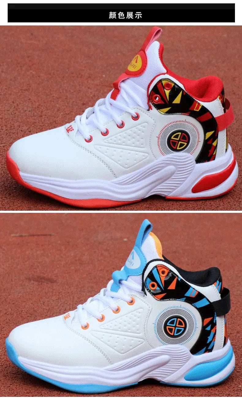 Men's High-Top Basketball Shoes New Wear-Resistant Sports Sneakers Athletic Outdoor Casual Training Boots