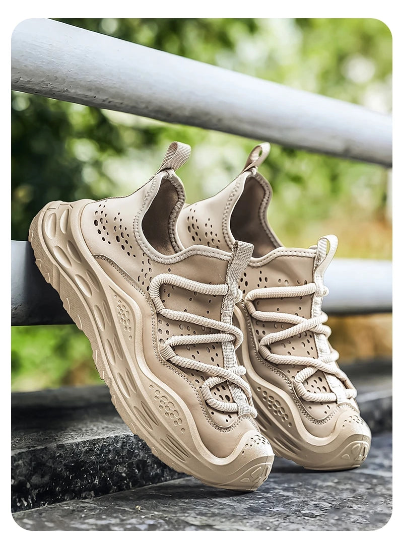 Spring Autumn New Mens Casual Shoes Fashion Anti Skid Wear Resistant Sports Sneakers Thick Sole Fashion Breathable Mesh Footwear