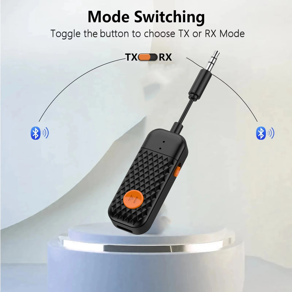 Bluetooth 5.4 Audio Transmitter Receiver 3.5MM AUX Hifi Stereo Music Wireless Adapter With Mic For Car Airplane TV PC Headphone