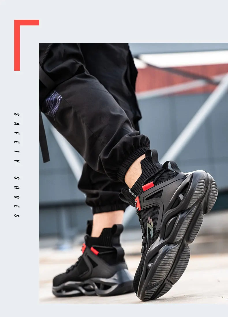 2025 New Safety Shoes Men Boots High Top Work Sneakers Steel Toe Cap Anti-smash Puncture-Proof work Boots Indestructible Shoes