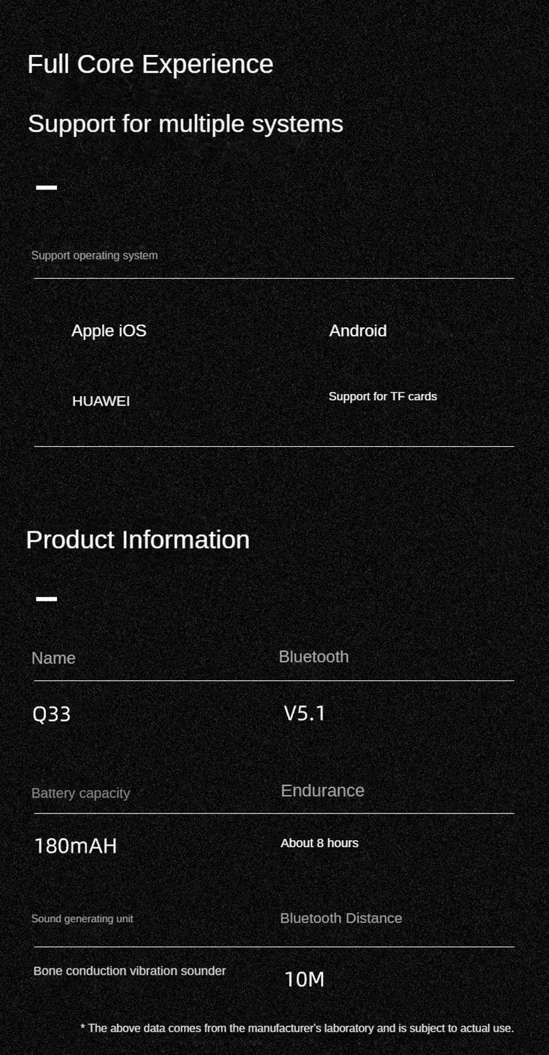 Bluetooth Bone Conduction Bluetooth Earphones Air Conduction Earphones Card Insertable Sports Waterproof Sweat Proof