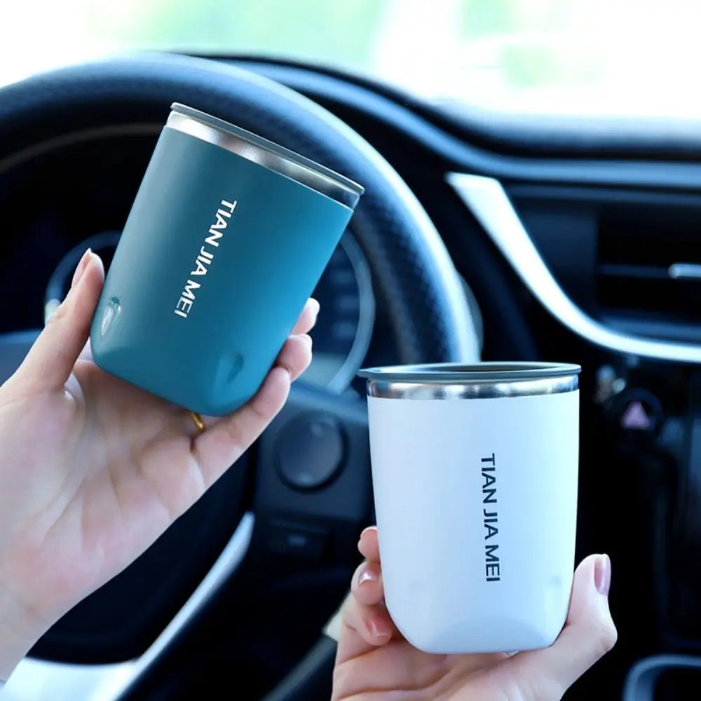 Drinkware 300ML Thermal Coffee Mug with Lid 304 Stainless Steel Vacuum Flask Leak-Proof Double Layer Insulated Tumbler Gift