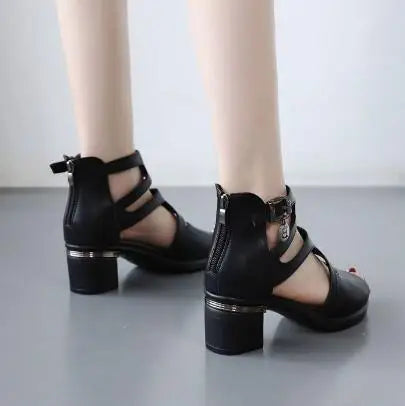 2025 NEW Comfortable Fashion Shoes Women Sandals High Heels Summer Sweet Fashion Wedding Shoes White and Black Handmade Sandals