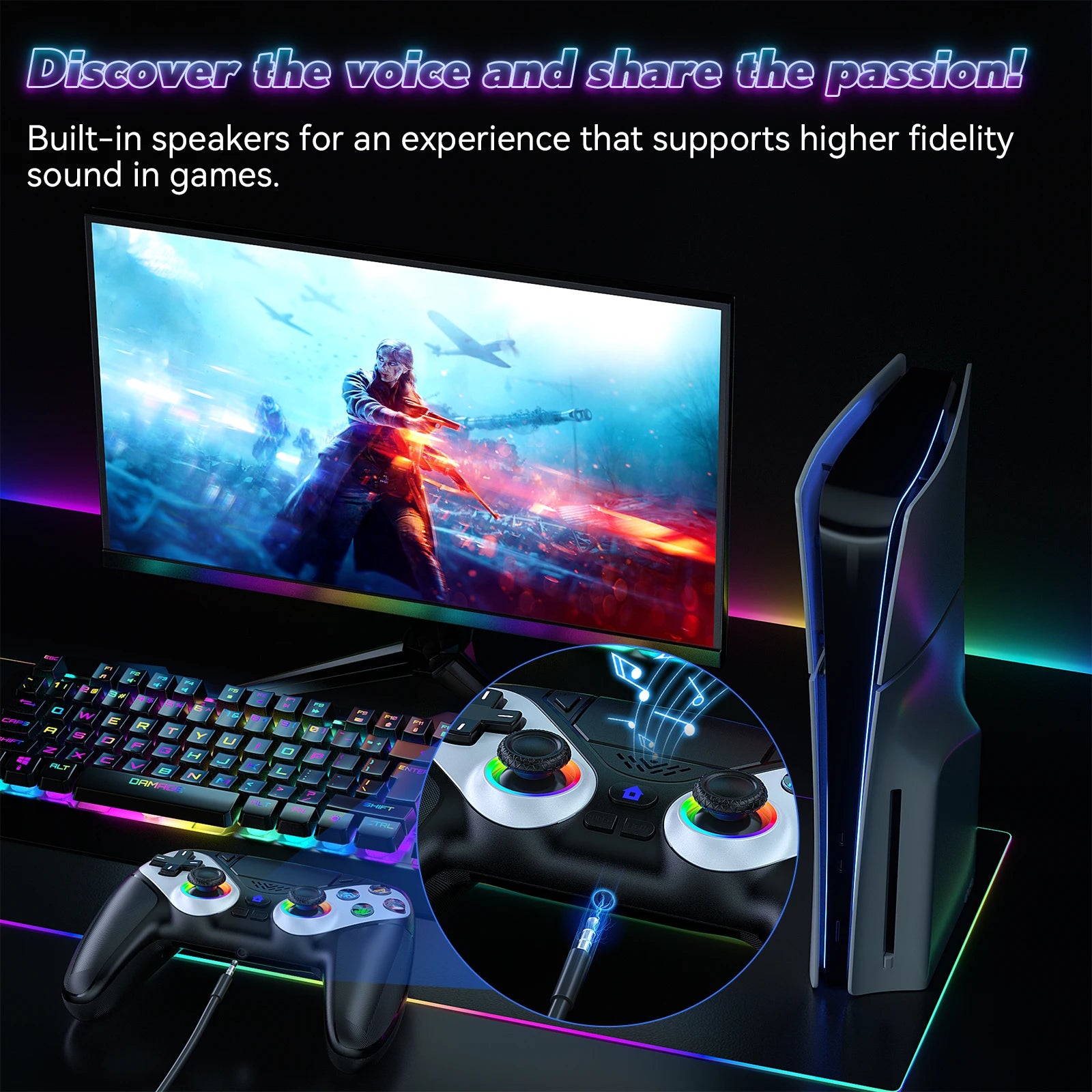 Bluetooth Gamepad For Playstation 5/Ps5 Wireless Controller Pc Console Controller With Turbo Dual Sense Vibrate Programming