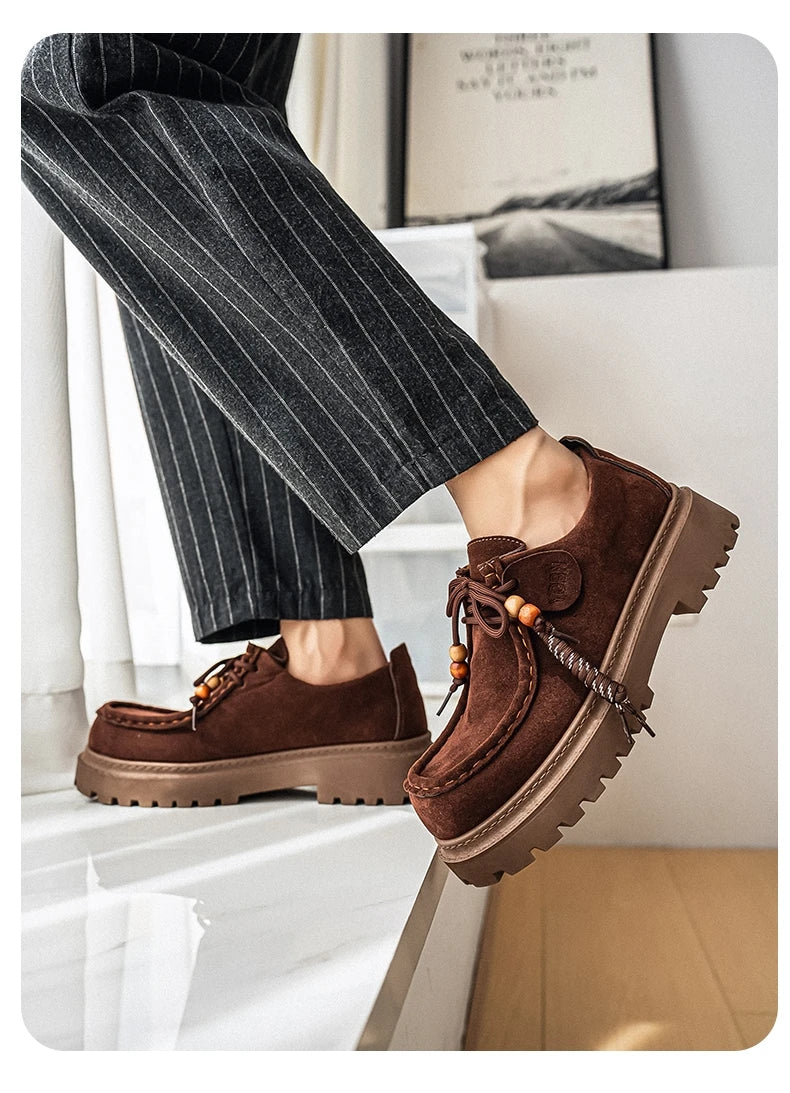 Men's Wide Toe Barefoot Shoes Classic Retro Casual Shoes Lightweight Outdoor Sports Walking Shoes Brown Thick Soled Work Shoes