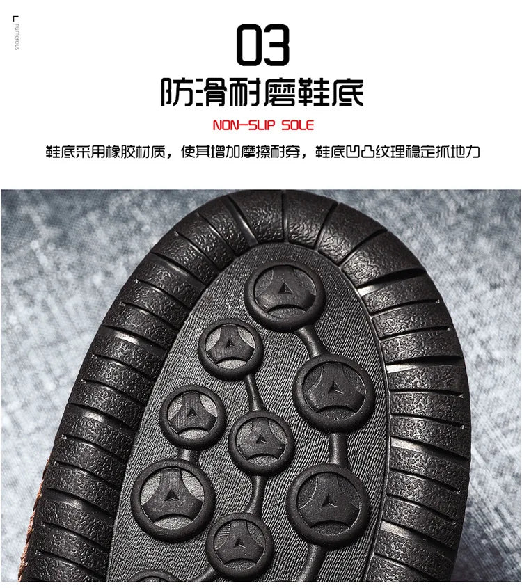 Shoes for Men Leather Casual Shoes Fashion Soft Homme Outdoor Comfortable High Quality Classic Ankle Non-slip Flats
