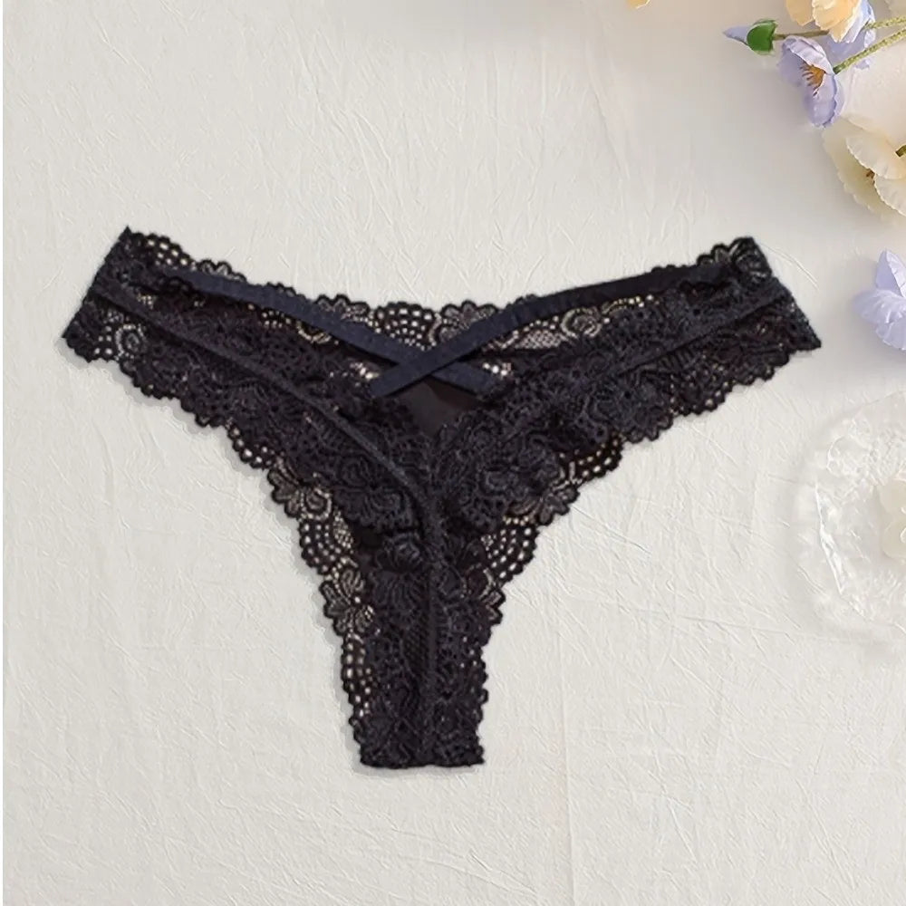 Lingerie Hollow Underwear Women Low Waist Breathable Lady Panties Seamless Briefs Lace Thong Girl Lady