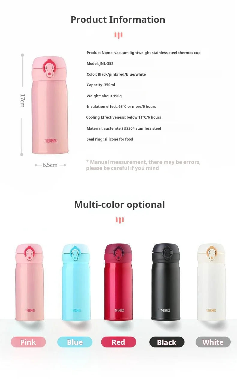 THERMOS Stainless Steel Double-layer Vacuum Cup Leak Prevention Insulated Flasks 350ml/500ml Thermo Water Bottle Thermal Tumbler