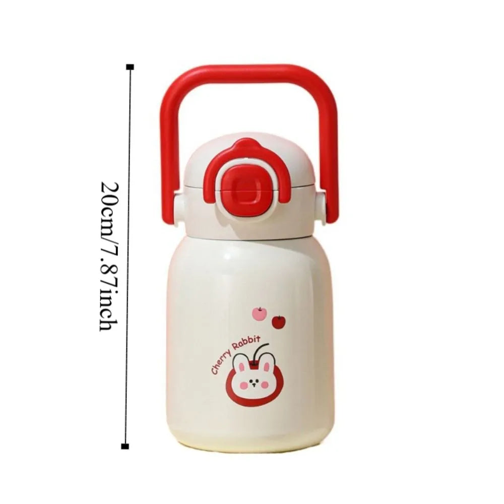 Stainless Steel Travel Thermal Cup Keeps Cold and Heat 500ML Dual Drink Vacuum Flask Portable Drinking Kettle Coffee Thermos Mug