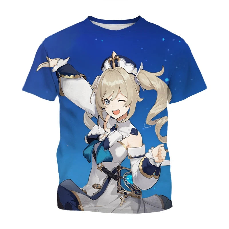 Summer, Genshin Impact game features handsome characters, 3D printed cool and stylish personalized T-shirts