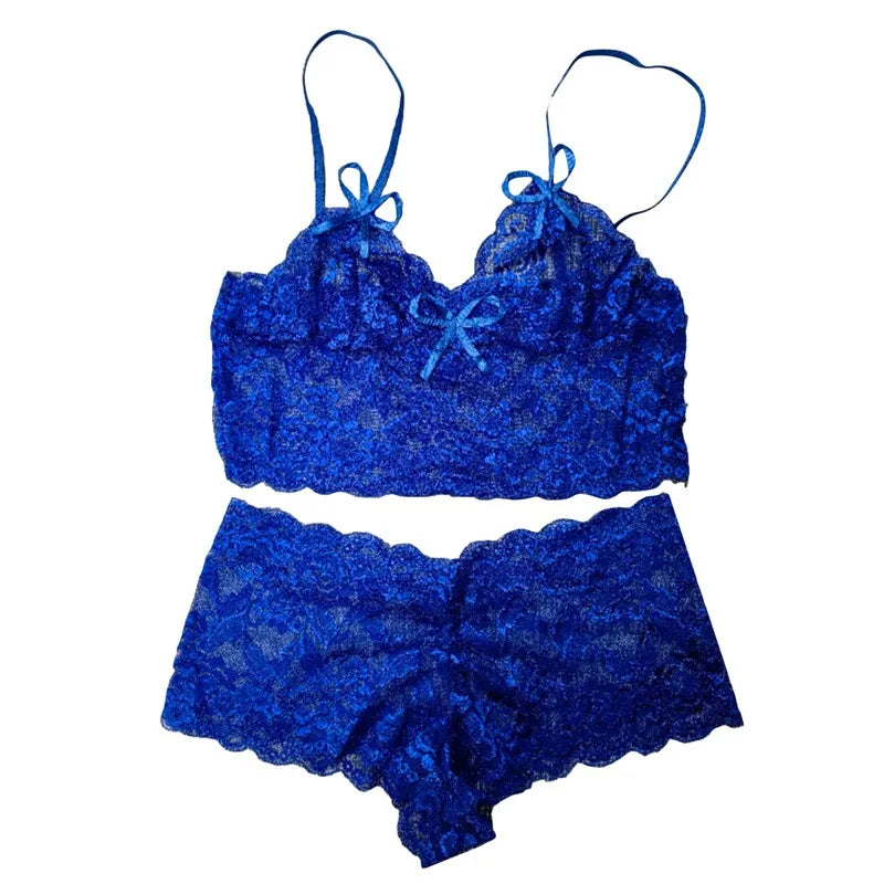 Women Sexy Bra Sets Perspective Lace Strap Fashion Solid Underwear Passion Adjustment Wrap Chest Bra  Charm