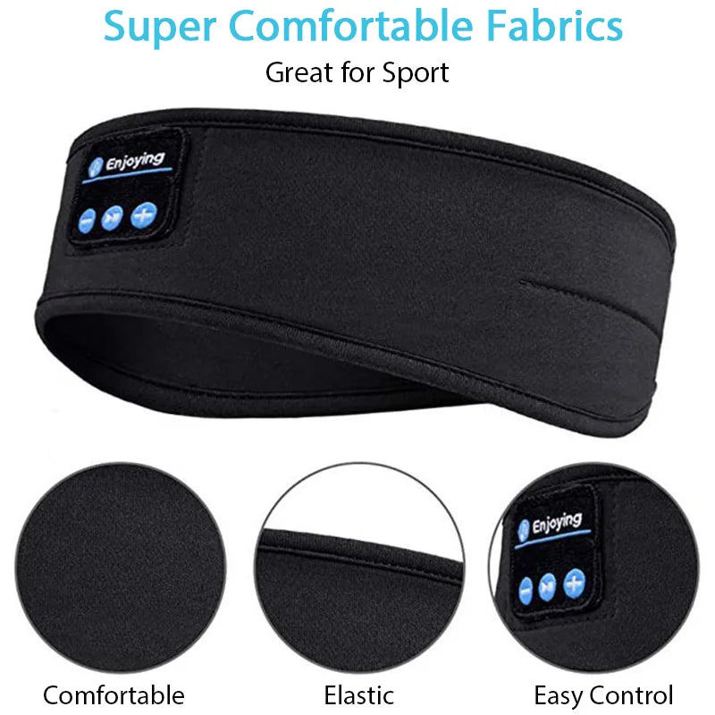 Bluetooth Headband Headphones Wireless Music Sports Hairband Running Fitness Sweatband Earphones Soft Sleeping Eye Mask Headset