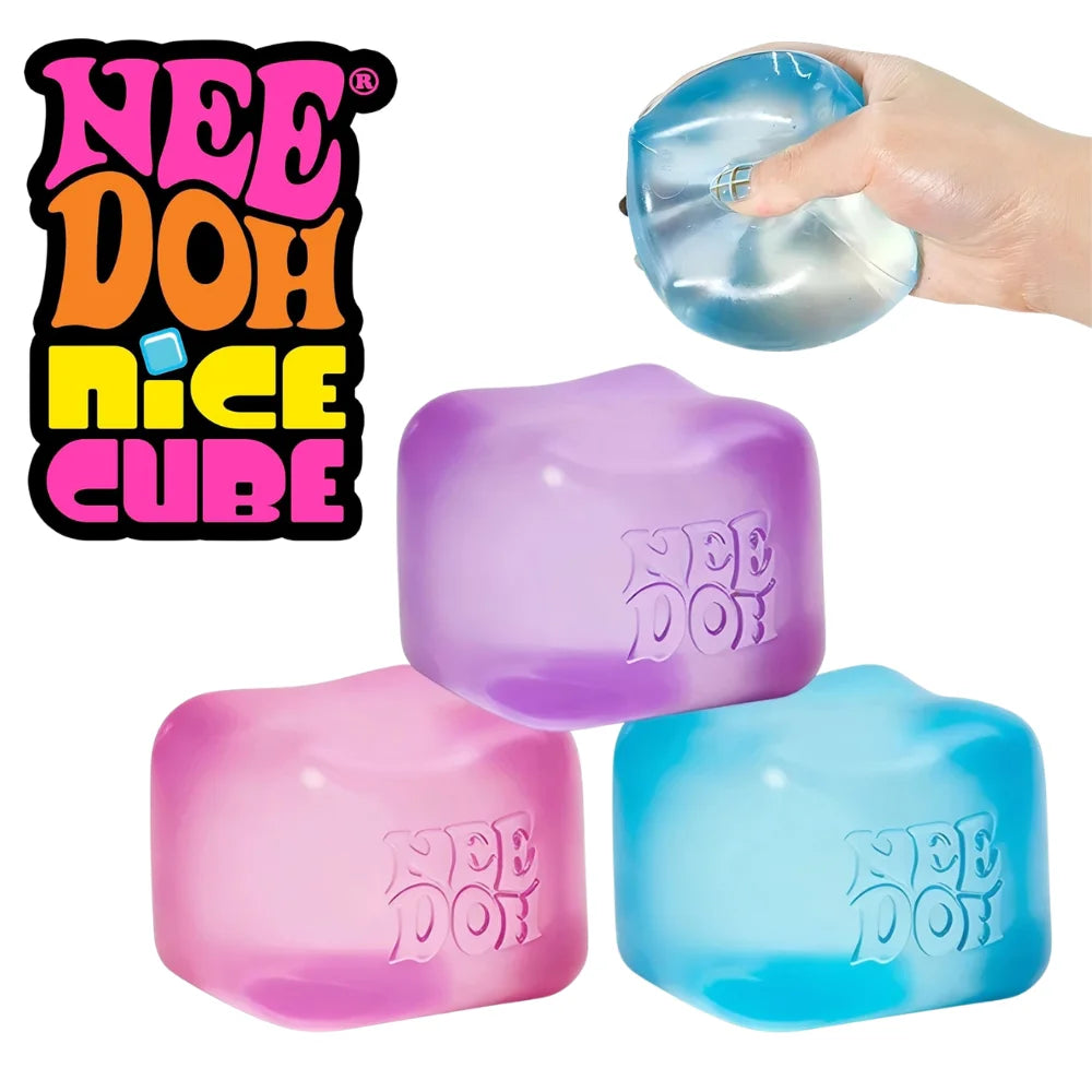 Needoh Nice Cube Squishy Fidget Toy Sensory Stress Relief Anxiety Relief Focus Decompress Relax Squeeze Desk Toy for Adults Kids