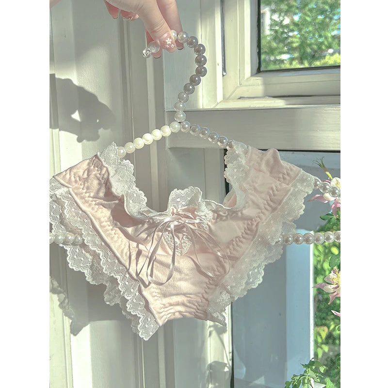 Lingerie woman sexy panties cotton fabric ropa interior femenina lace sweet underwear women cute ribbon plus size ropa interior