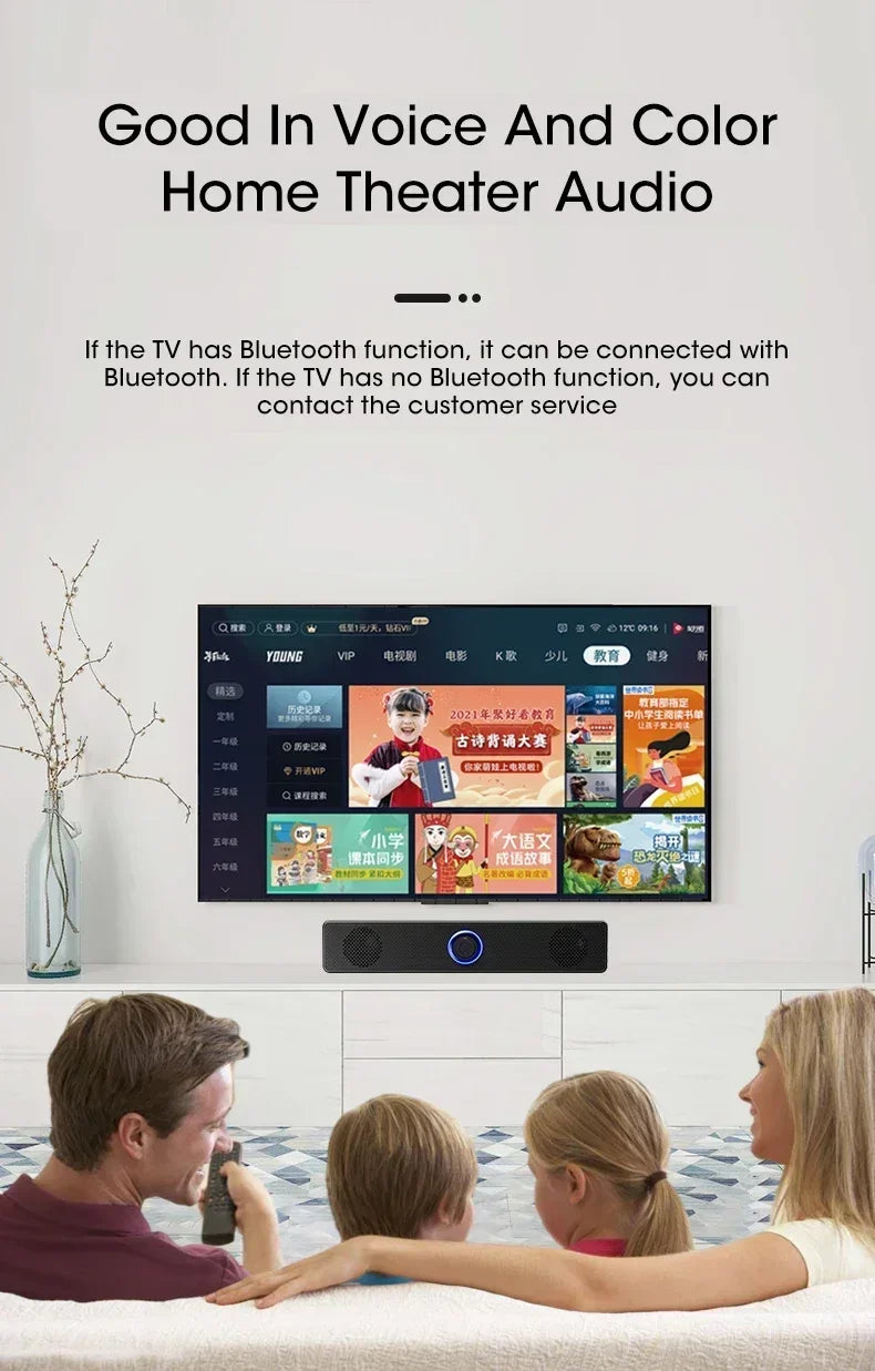 Bluetooth Computer Soundbar Speaker With Dual Speakers Powerful Bass Wired/Wireless Connection For PC Laptop Desktop