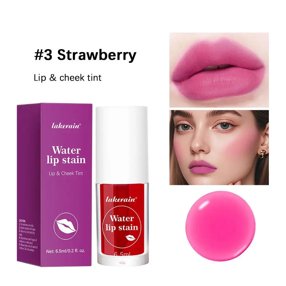 Lakerian Water Lip Stain Moisturizing Water Tint Lip Glaze Long Lasting Hydration Non-Stick Waterproof Lip Tint Natural Makeup